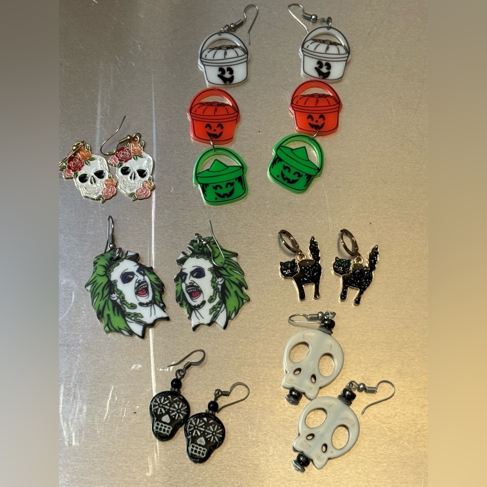 Colorful Halloween Themed Earrings Set